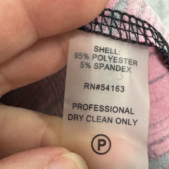 Calvin Klein Tank Top Womens Large Red Black Abstract Sleeveless Blouse Stretch - Picture 5 of 10